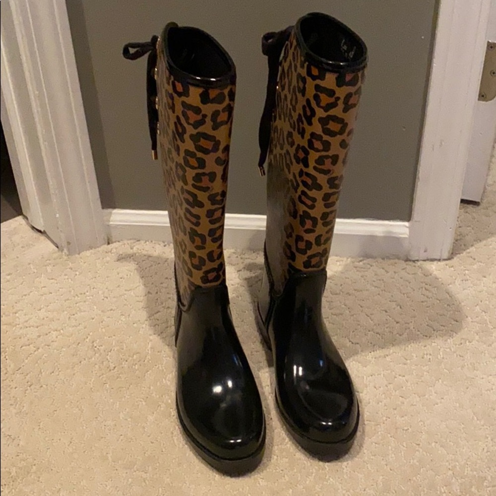 Women’s Coach Tristee Leopard Print Rain Boots